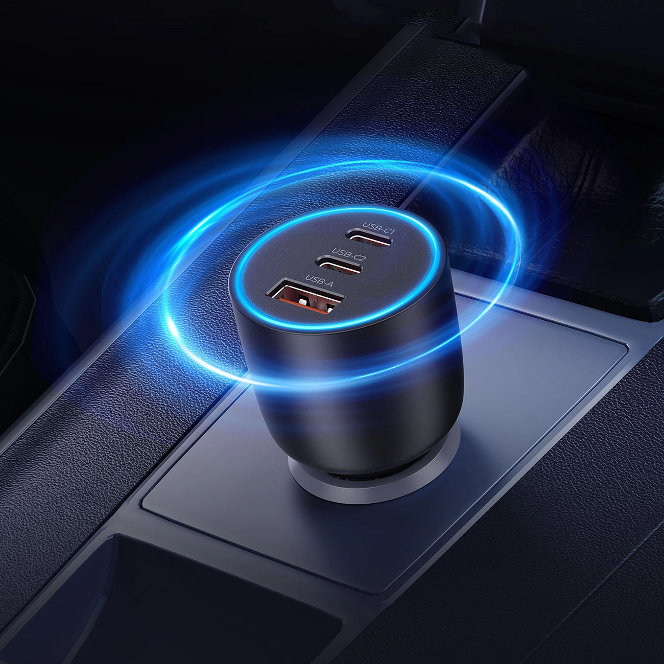 Orico PowerLink Auto-Ladegerät, 165W, 5A, 1 x USB-A - 2 x USB-C, Schwarz