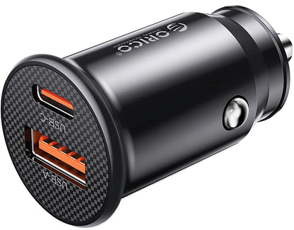Orico PowerMini Auto-Ladegerät, 30W, 3A, 1 x USB-A - 1 x USB-C, Schwarz