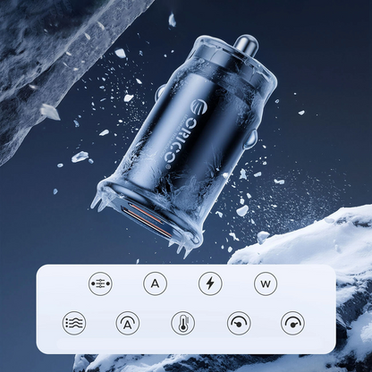 Orico PowerMini Auto-Ladegerät, 30W, 3A, 1 x USB-A - 1 x USB-C, Schwarz