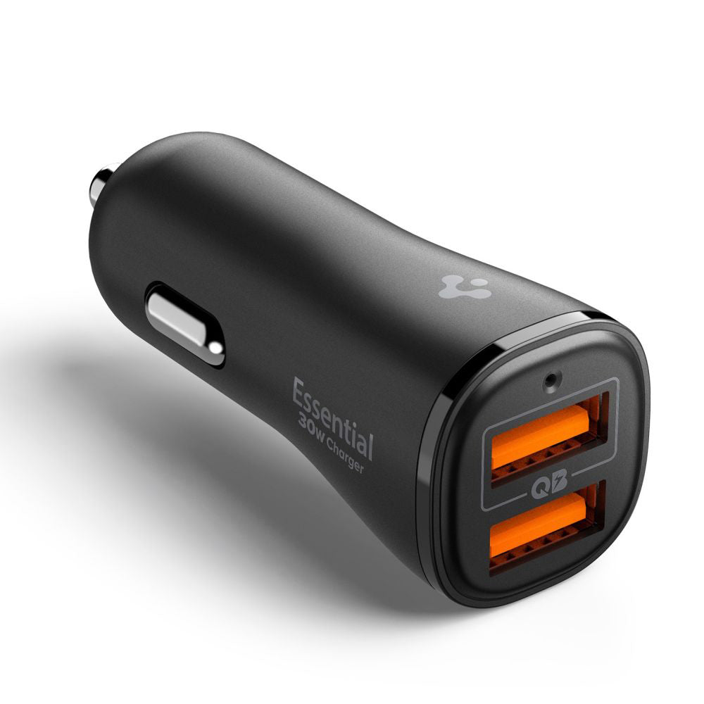Auto-Ladegerät Spigen EV302 Essential, 30W, 3A, 2 x USB-A, Schwarz