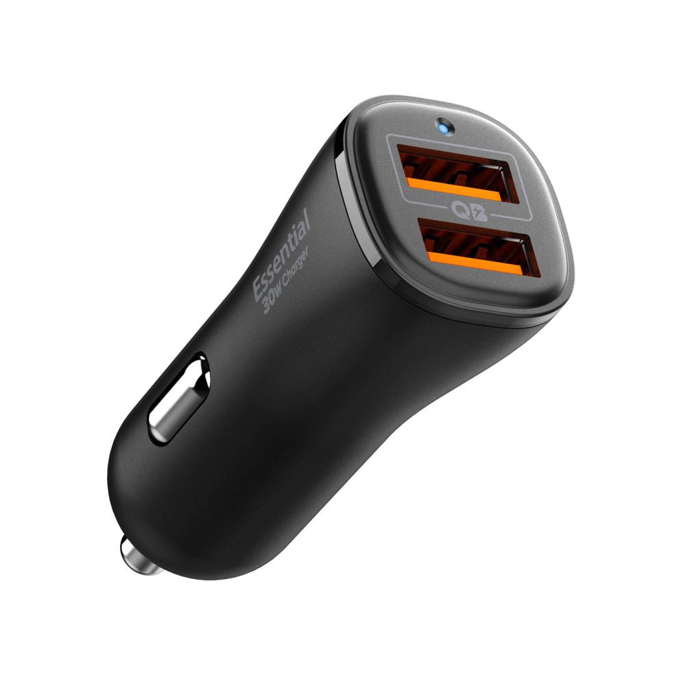 Auto-Ladegerät Spigen EV302 Essential, 30W, 3A, 2 x USB-A, Schwarz
