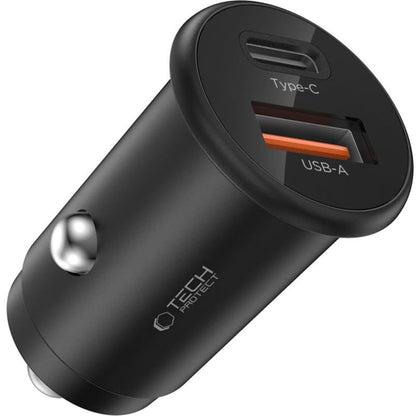 Auto-Ladegerät Tech-Protect CC02, 35W, 3A, 1 x USB-A - 1 x USB-C, Schwarz