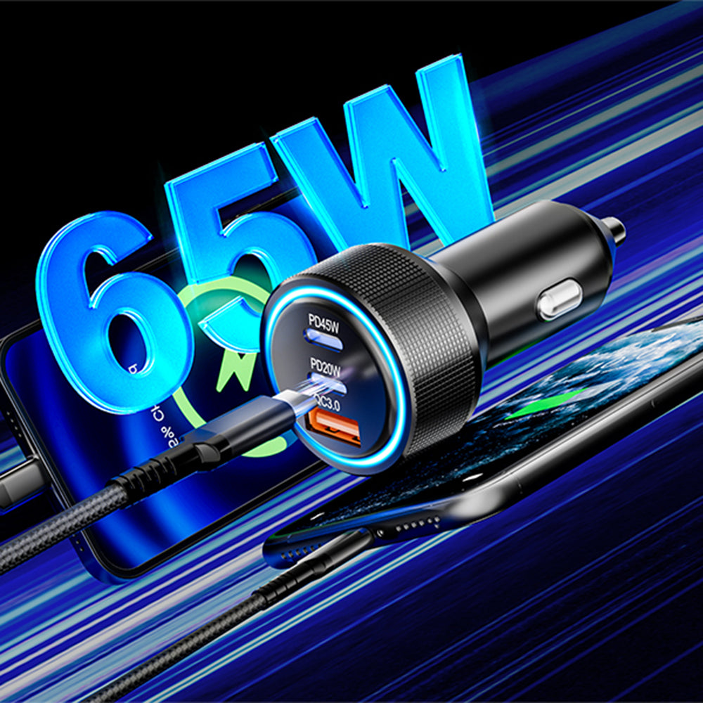 Auto-Ladegerät Techsuit C6 DriveBoost, 60W, 3A, 1 x USB-A - 2 x USB-C, Silber