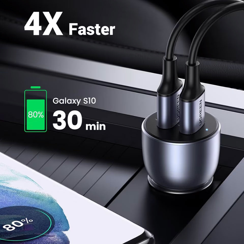 Autoladegerät UGREEN CD213, 36W, 3A, 2 x USB-A, Grau 