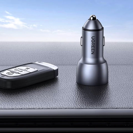 Car Charger UGREEN CD213, 36W, 3A, 2 x USB-A, Grey 