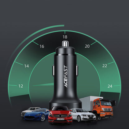 Auto-Ladegerät Acefast B2, 72W, 3A, 2 x USB-C, Schwarz