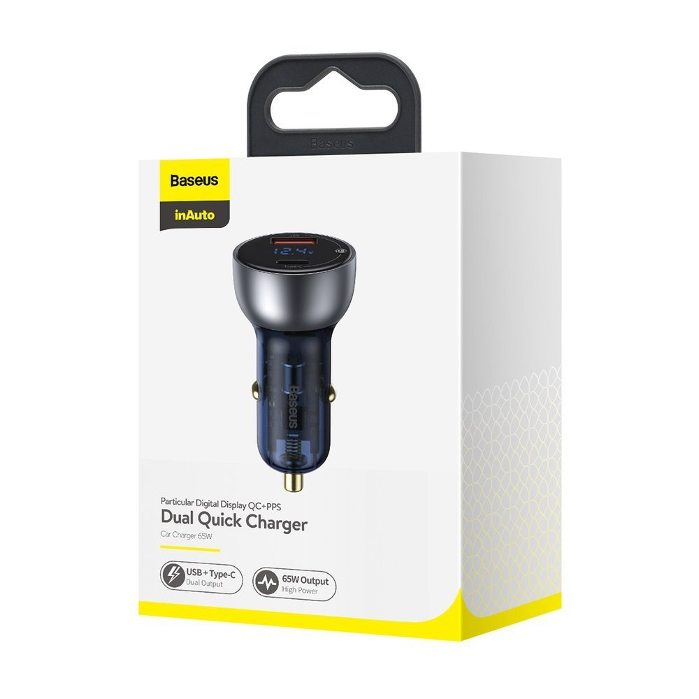 Car Charger Baseus, 63W, 5A, 1 x USB-A - 1 x USB-C, Silver CCKX-C0A CCKX-C0A