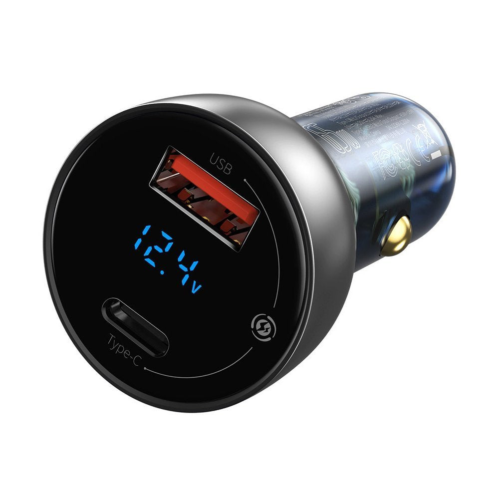 Car Charger Baseus, 63W, 5A, 1 x USB-A - 1 x USB-C, Silver CCKX-C0A CCKX-C0A