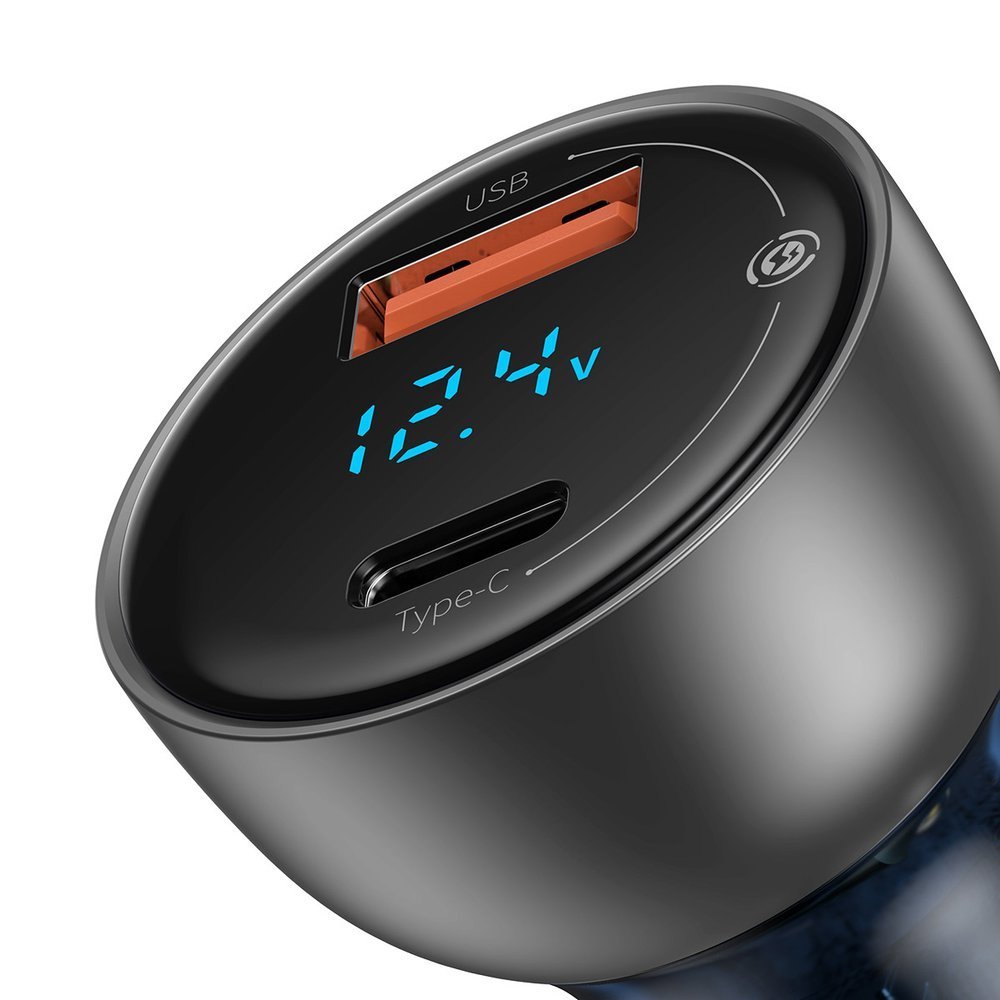 Car Charger Baseus, 63W, 5A, 1 x USB-A - 1 x USB-C, Silver CCKX-C0A CCKX-C0A
