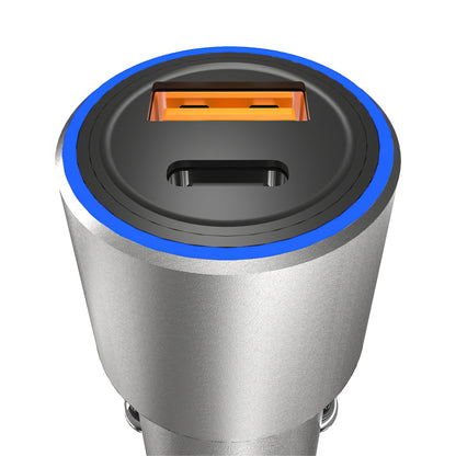USB-Auto-Ladegerät Dudao R4PQ, 1 x USB - 1 x USB Typ-C, 22,5 W, Quick Charge - Power Delivery, Grau