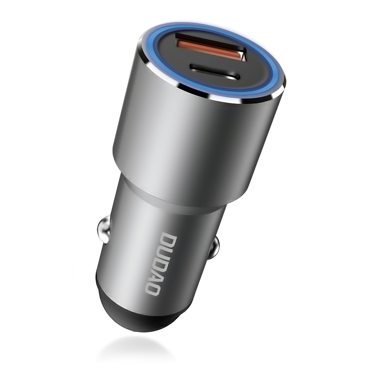 USB-Auto-Ladegerät Dudao R4PQ, 1 x USB - 1 x USB Typ-C, 22,5 W, Quick Charge - Power Delivery, Grau