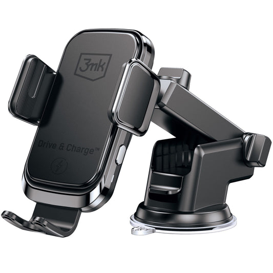 3MK Drive & Charge Wireless KFZ-Halterung | 15W | Automatische Klemmen | Schwarz