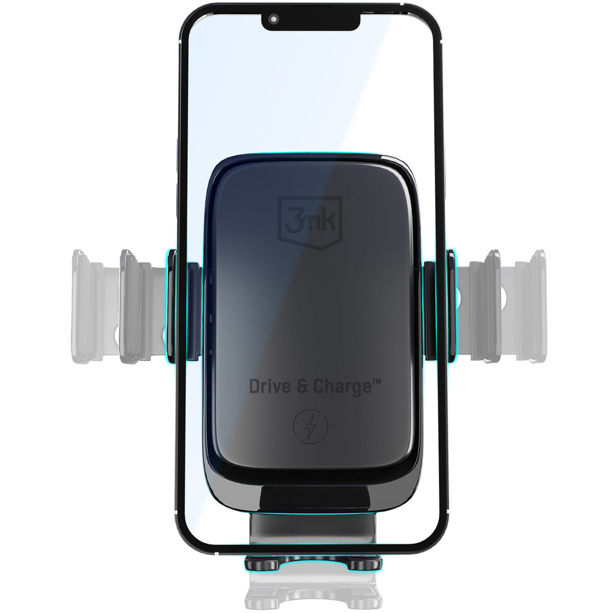 3MK Drive & Charge Wireless KFZ-Halterung | 15W | Automatische Klemmen | Schwarz