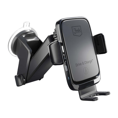 3MK Drive & Charge Wireless KFZ-Halterung | 15W | Automatische Klemmen | Schwarz