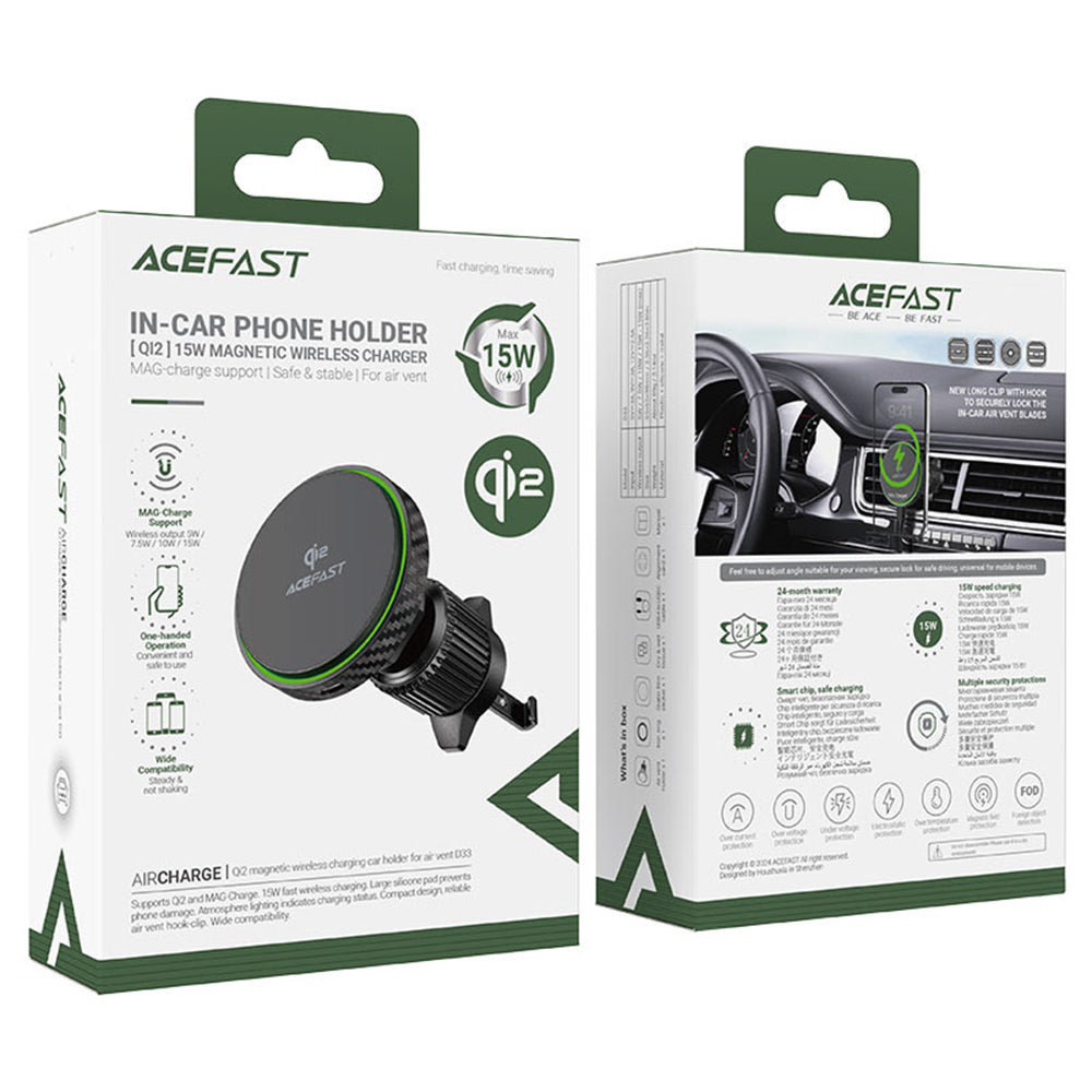 Auto Wireless Ladegerät Acefast D33, 15W, 1.67A, Schwarz