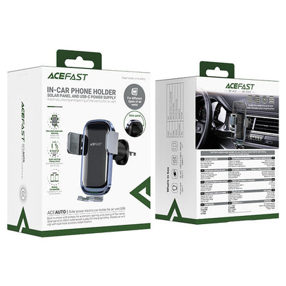 Incarcator Auto Wireless Acefast D39 with Solar Panel, 15W, 1.67A, Negru