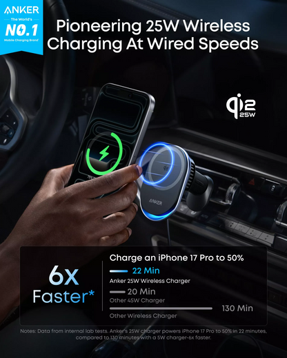 Anker Prime MagGo AirCool Kfz-Wireless-Ladegerät, 25W, Schwarz B2933H11