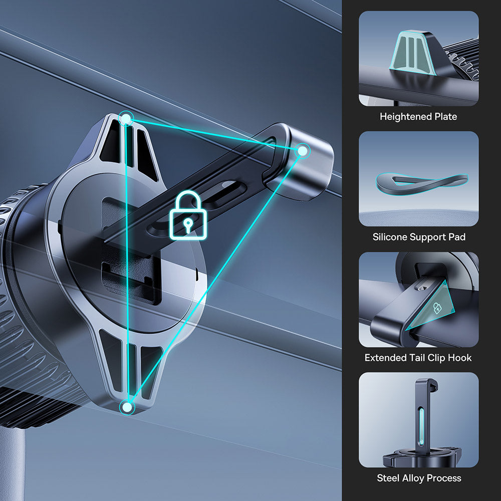 Baseus PrimeTrip VC1 Pro Kfz-Wireless-Ladegerät, 15W, 1.67A, Schwarz C40141000111-00