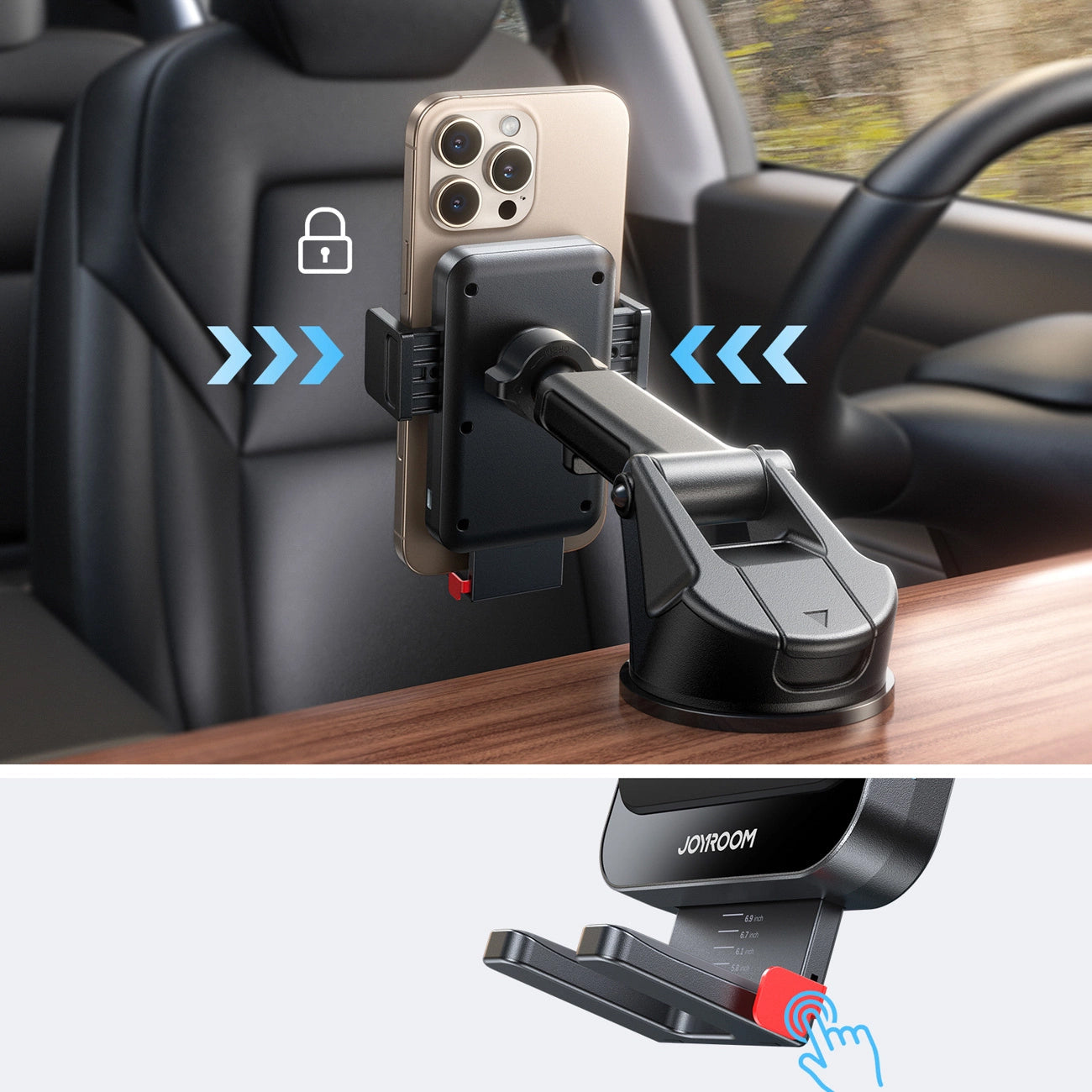 Kfz-Wireless-Ladegerät Joyroom JR-ZS241S, 15W, 1,67A, Schwarz
