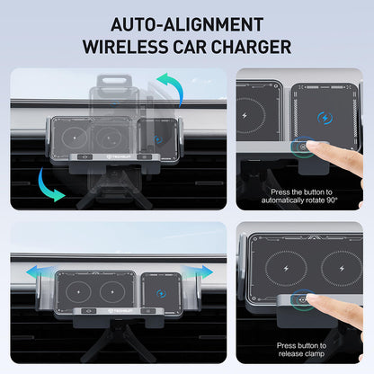 Kfz-Wireless-Ladegerät Techsuit SW1 ModoDock, 15W, 1.67A, Schwarz