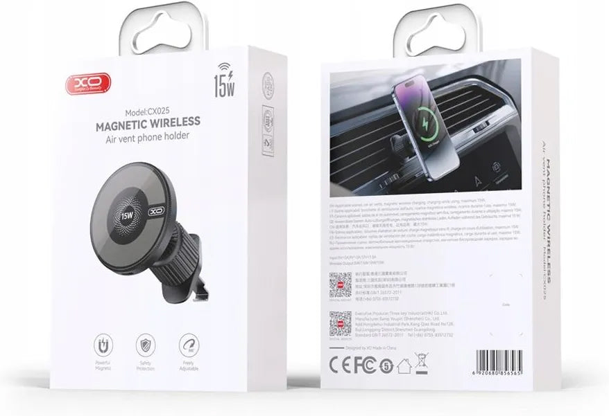 Kfz-Wireless-Ladegerät XO Design CX025, 15W, 1.67A, Schwarz