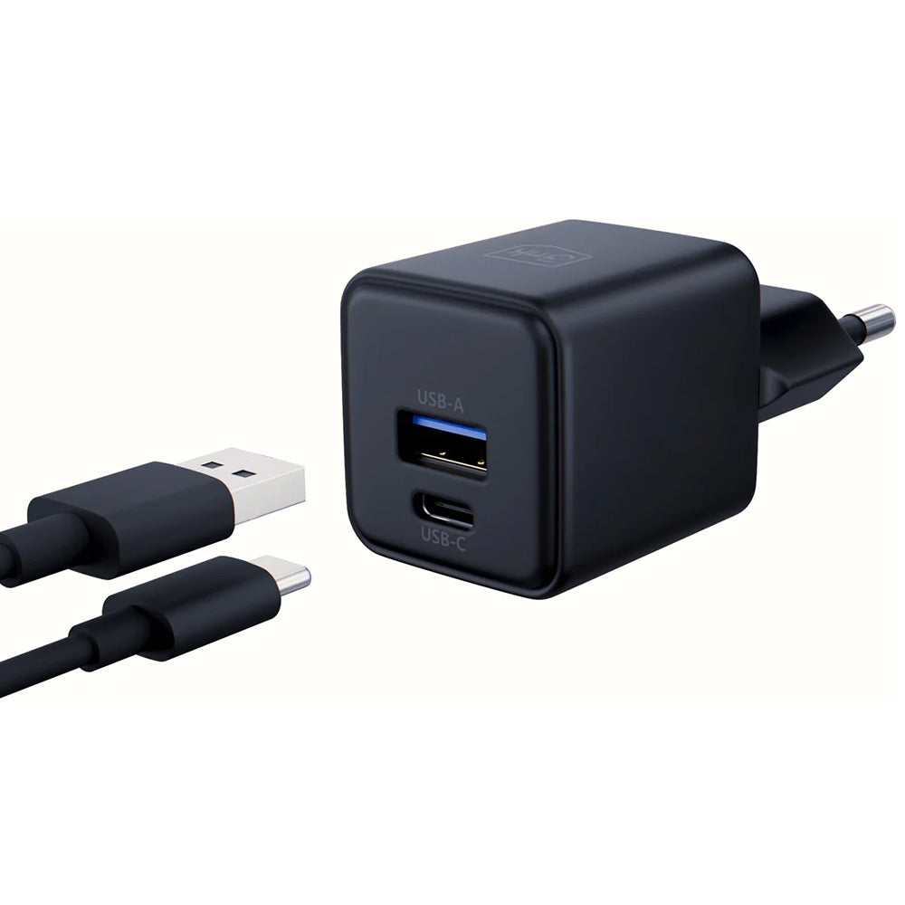 Netzladegerät 3MK Hyper, 20W, 3A, 1 x USB-A - 1 x USB-C, Schwarz