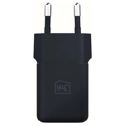 Netzladegerät 3MK Hyper, 20W, 3A, 1 x USB-A - 1 x USB-C, Schwarz