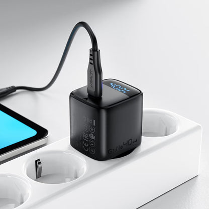Acefast A135 Netzladegerät Display, 45W, 3A, 1 x USB-C, Schwarz