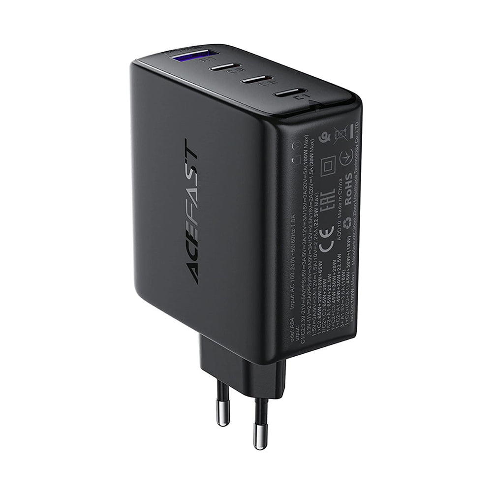 Netzladegerät Acefast A94, 100W, 5A, 1 x USB-A - 3 x USB-C, Schwarz
