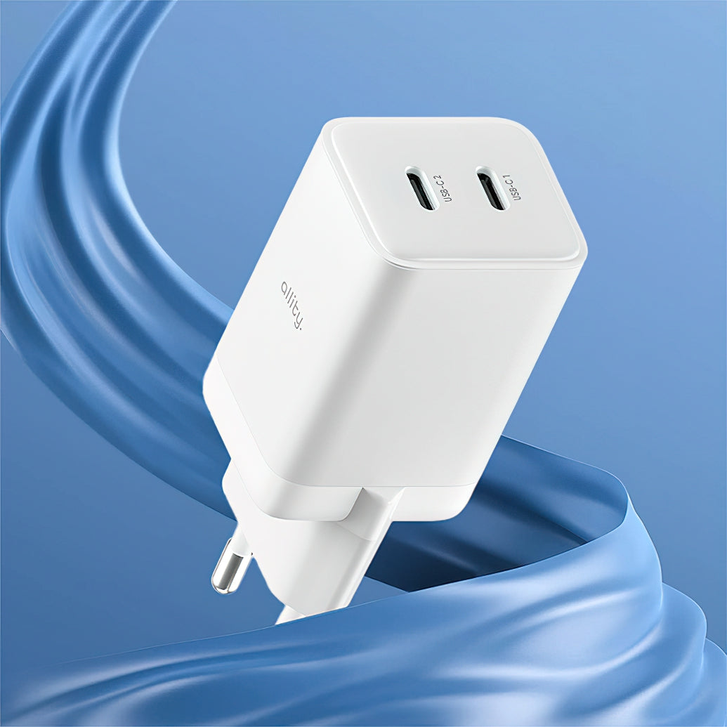 Netzladegerät Allity. ATC-01-45WCC Fast, 45W, 3A, 2 x USB-C, Weiß