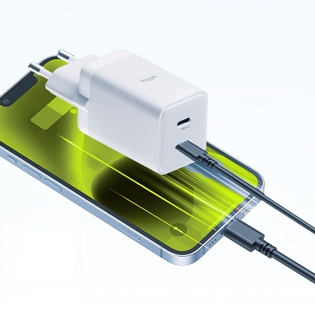 Netzladegerät Allity. ATC-01-45WCC Fast, 45W, 3A, 2 x USB-C, Weiß