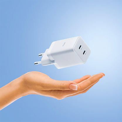Netzladegerät Allity. ATC-01-45WCC Fast, 45W, 3A, 2 x USB-C, Weiß