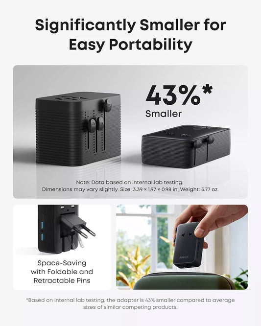 Anker Nano Travel Netzladegerät, 20W, 3A, 2 x USB-A - 2 x USB-C, Schwarz A9215H11