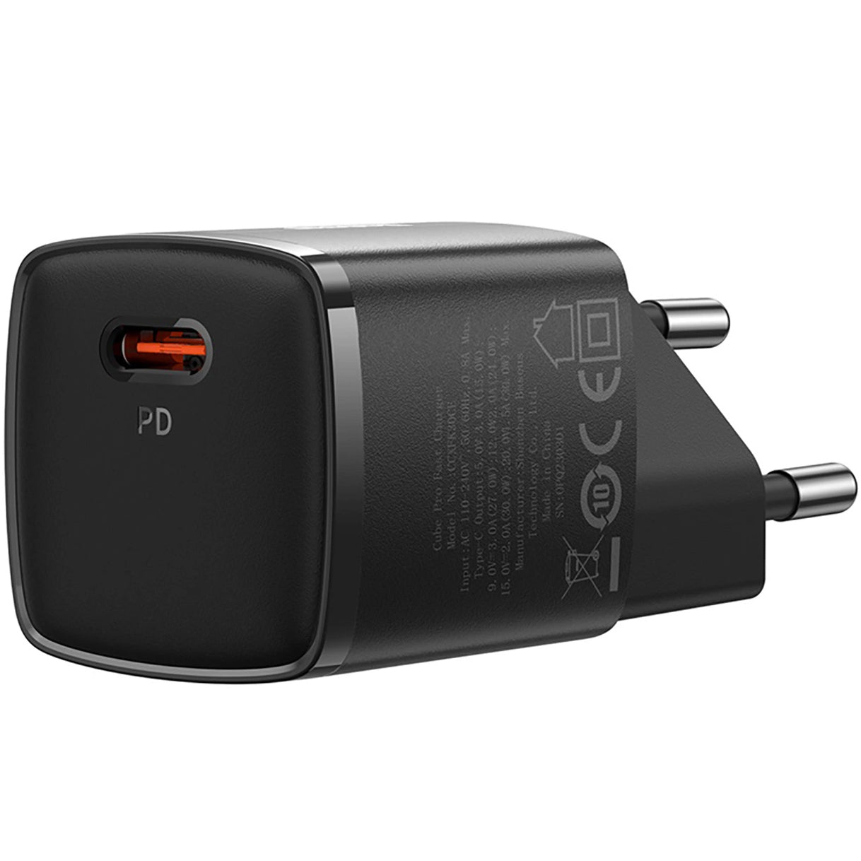 Baseus Cube Pro Network Charger, 30W, 3A, 1 x USB-C, Black CCXF000301