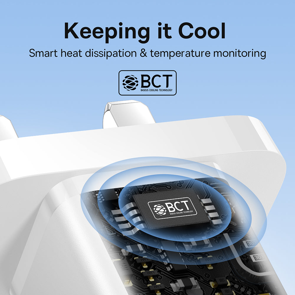 Netzladegerät Baseus GaN5 UK, 30W, 3A, 1 x USB-C, Weiß P10110906213-00