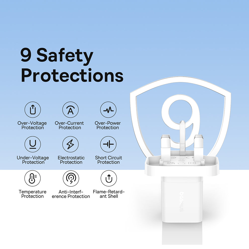 Netzladegerät Baseus GaN5 UK, 30W, 3A, 1 x USB-C, Weiß P10110906213-00