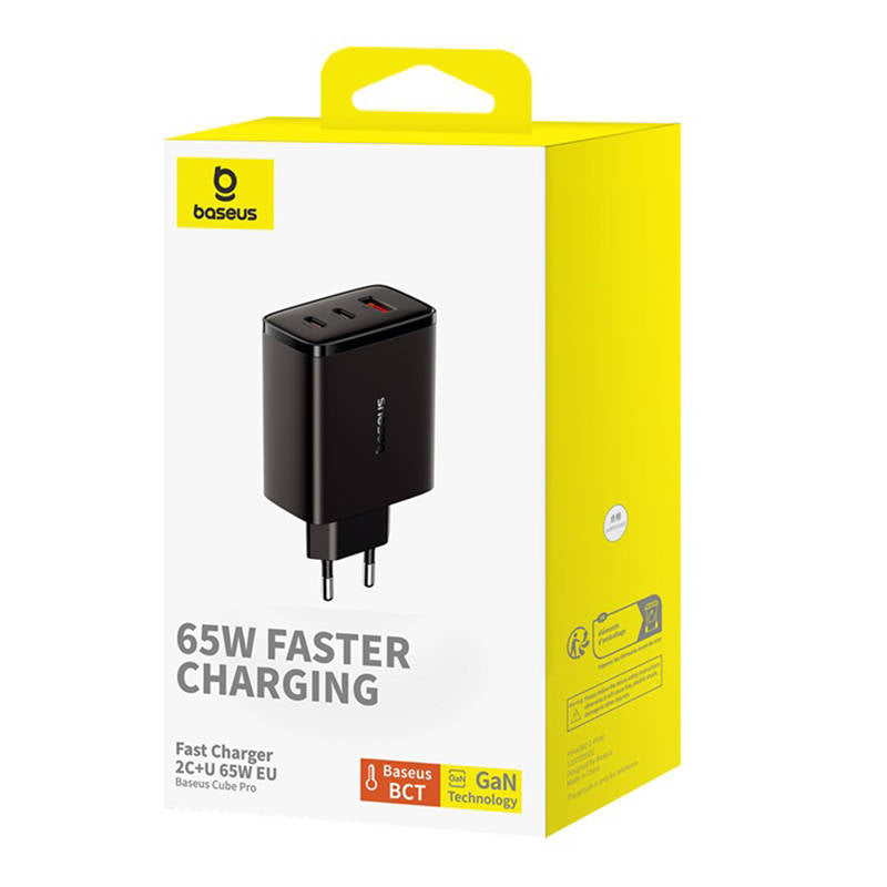 Netzladegerät Baseus OS-Cube Pro, 65W, 3.25A, 1 x USB-A - 2 x USB-C, Schwarz P10152301113-00