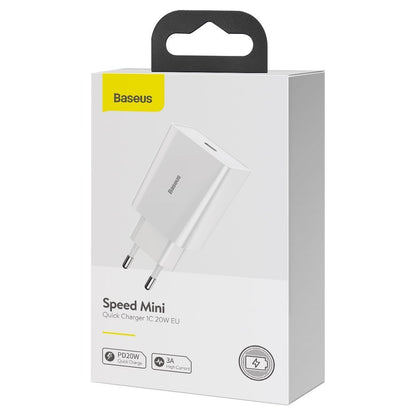 Netzladegerät Baseus Speed Mini, 20W, 3A, 1 x USB-C, Weiß CCFS-SN02