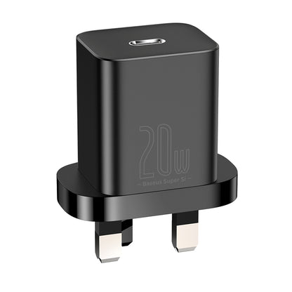 Baseus Super Si UK Network Charger, 20W, 3A, 1 x USB-C, Black CCSUP-K01