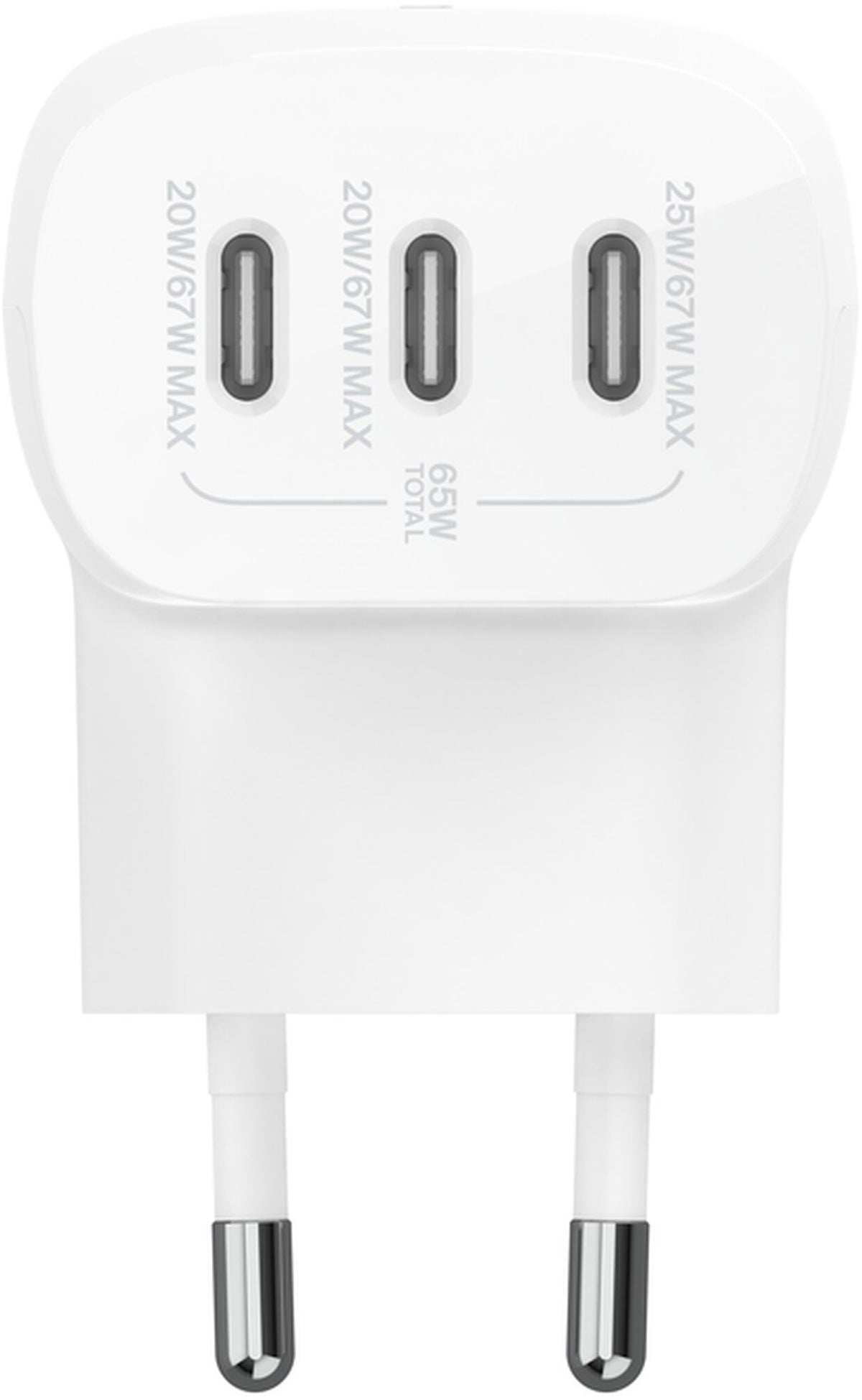 Belkin BoostCharge Netzladegerät, 67W, 3A, 3 x USB-C, Weiß WCC002vfWH