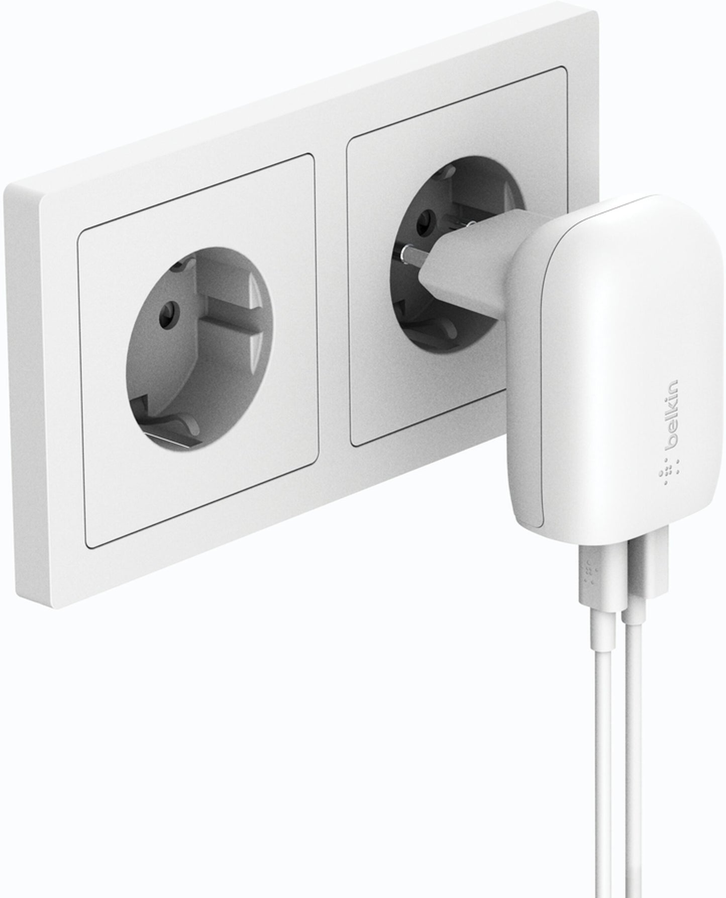 Belkin BoostCharge Dual Netzladegerät, 37W, 3A, 1 x USB-A - x USB-C, Weiß WCB007vfWH