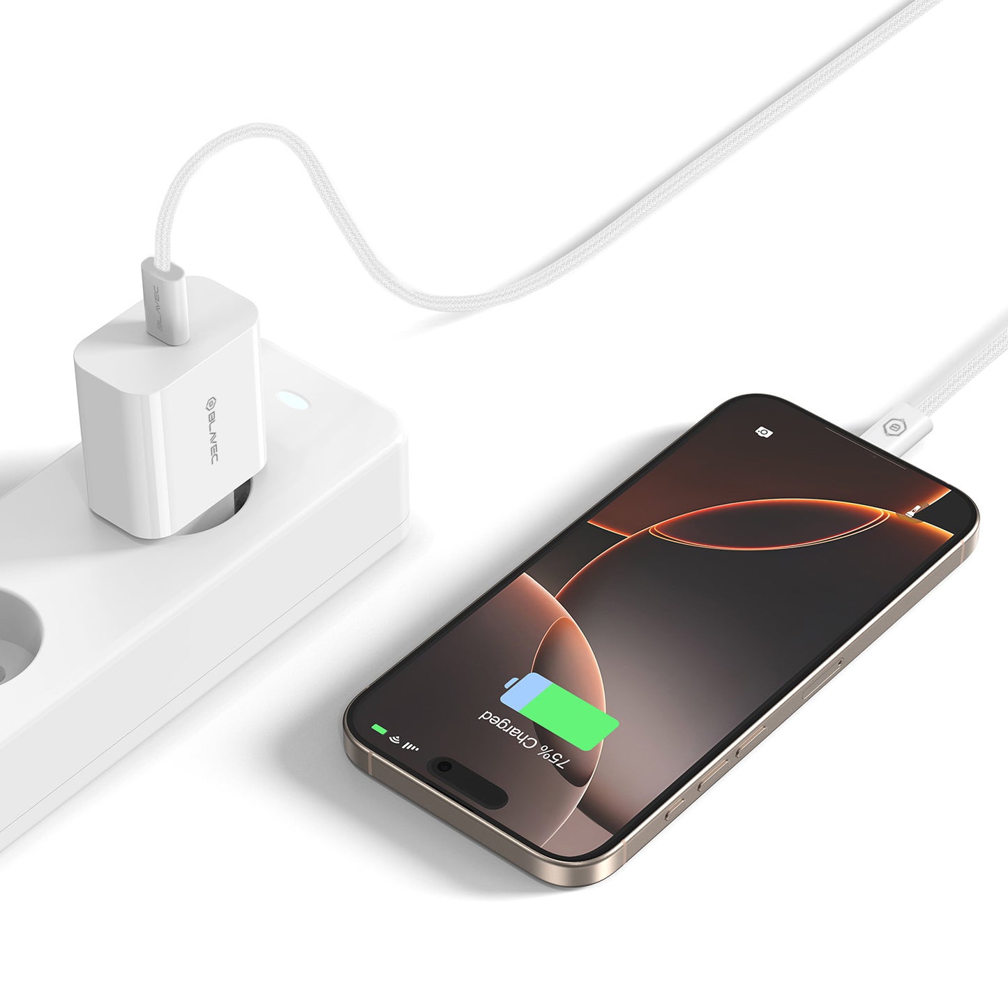 Netzladegerät Blavec BC-7, 45W, 3A, 1 x USB-C, Weiß