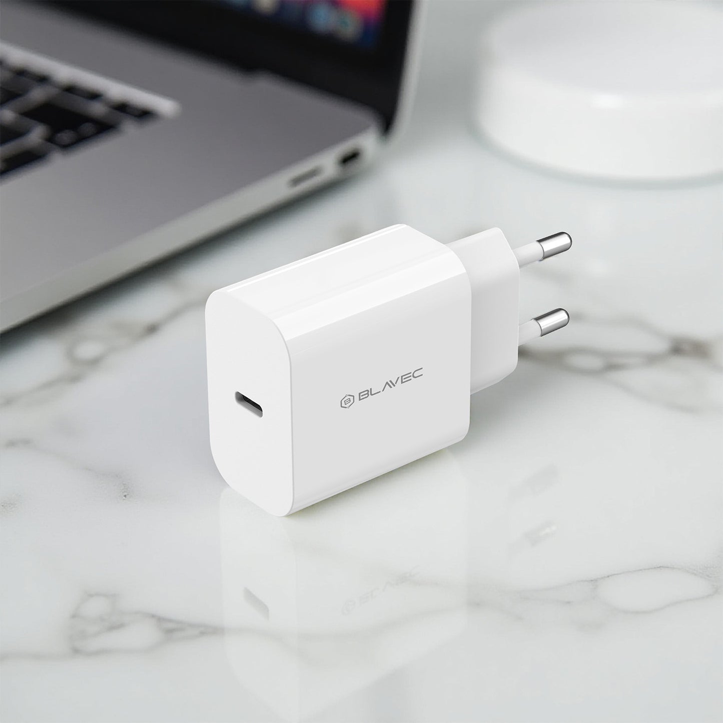 Netzladegerät Blavec BC-7, 45W, 3A, 1 x USB-C, Weiß