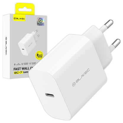 Netzladegerät Blavec BC-7, 45W, 3A, 1 x USB-C, Weiß