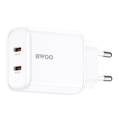 Netzteil BWOO CDA206, 35W, 3A, 2 x USB-C, Weiß