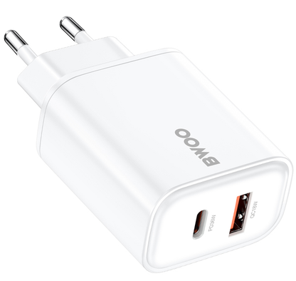 Netzladegerät BWOO CDA207, 36W, 3A, 1 x USB-A - 1 x USB-C, Weiß