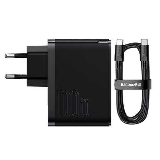 Netzladegerät mit USB-C Kabel Baseus GaN5 Pro, 100W, 3A, 1 x USB-A - 1 x USB-C, Schwarz CCGP090201