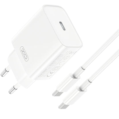 Netzladegerät mit USB-C Kabel XO Design CE15, 20W, 3A, 1 x USB-C, Weiß