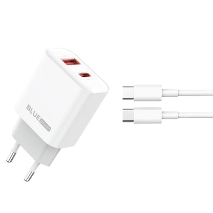 Blue Power BPCE12C USB-C Cable Network Charger BPCE12C, 20W, 3A, 1 x USB-A - 1 x USB-C, White 