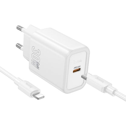 Netzladegerät mit Lightning-Kabel HOCO N62, 30W, 3A, 1 x USB-C, Weiß